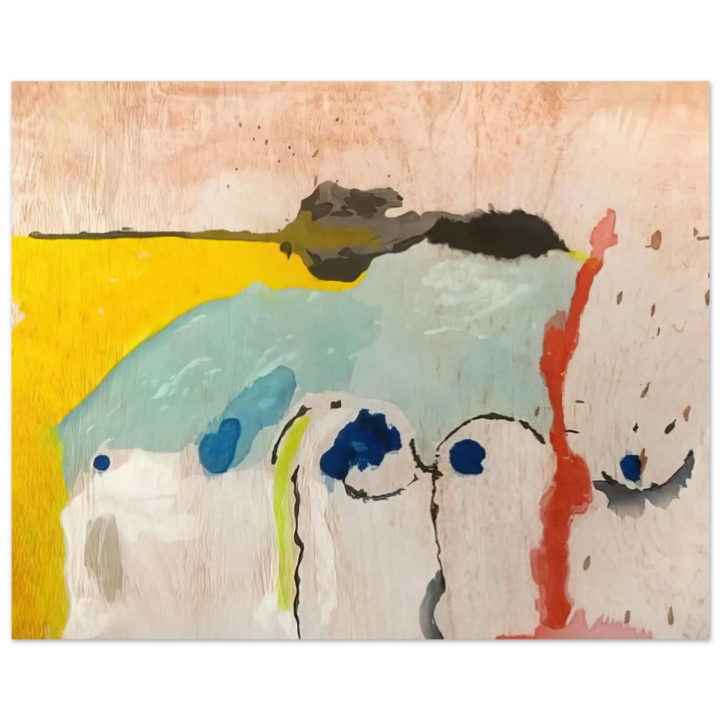 Helen Frankenthaler - Tales of Genji I - 1998 Wall art - 70x100 cm / 28x40 Inches - Premium Wooden Framed Poster With Fine Art Paper - White frame