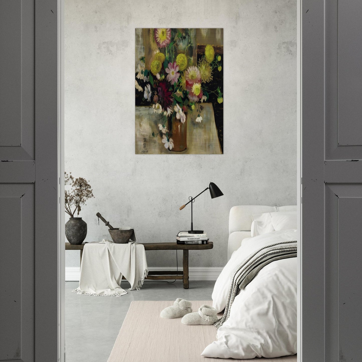 Anemones and Dahlias - Post-Impressionism - Le Pho Brushed Aluminum Print - 70x100 cm / 28x40 inches | Le Pho Aluminum Print | Le Pho Prints