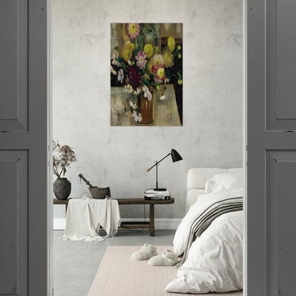 Anemones and Dahlias - Post-Impressionism - Le Pho Brushed Aluminum Print - 70x100 cm / 28x40 inches | Le Pho Aluminum Print | Le Pho Prints