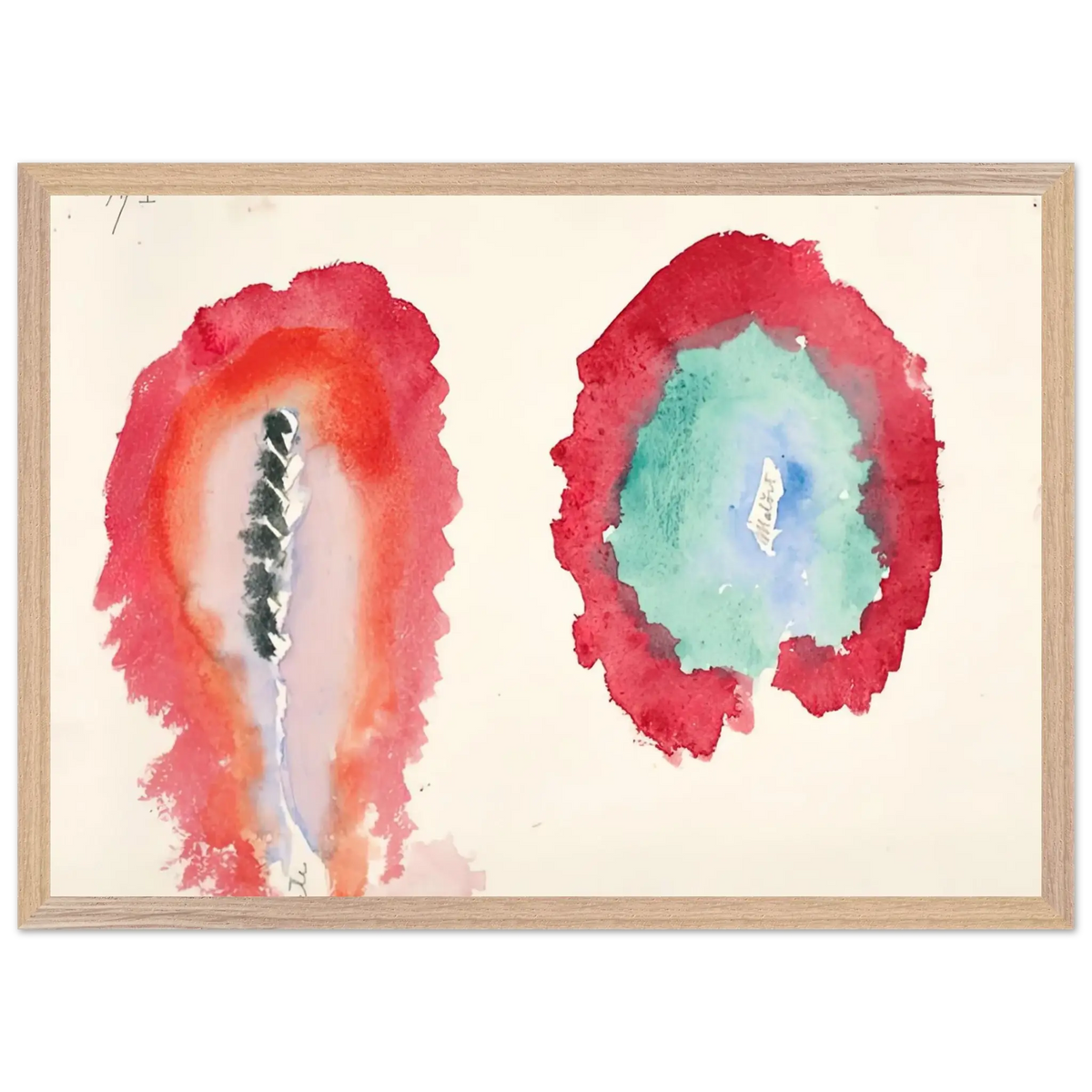 Hilma af Klint - WHEAT AND WORMWOOD 1922 Wall art - 30x45 cm / 12x18 Inches - Premium Wooden Framed Poster With Fine Art Paper - Wood frame
