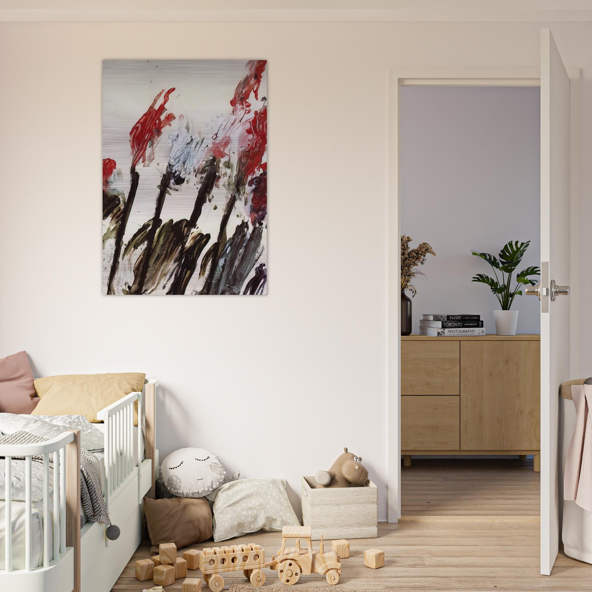 Nicola's Irises - Cy Twombly Brushed Aluminum Print - 70x100 cm / 28x40 inches | Cy Twombly Aluminum Print | Cy Twombly Prints