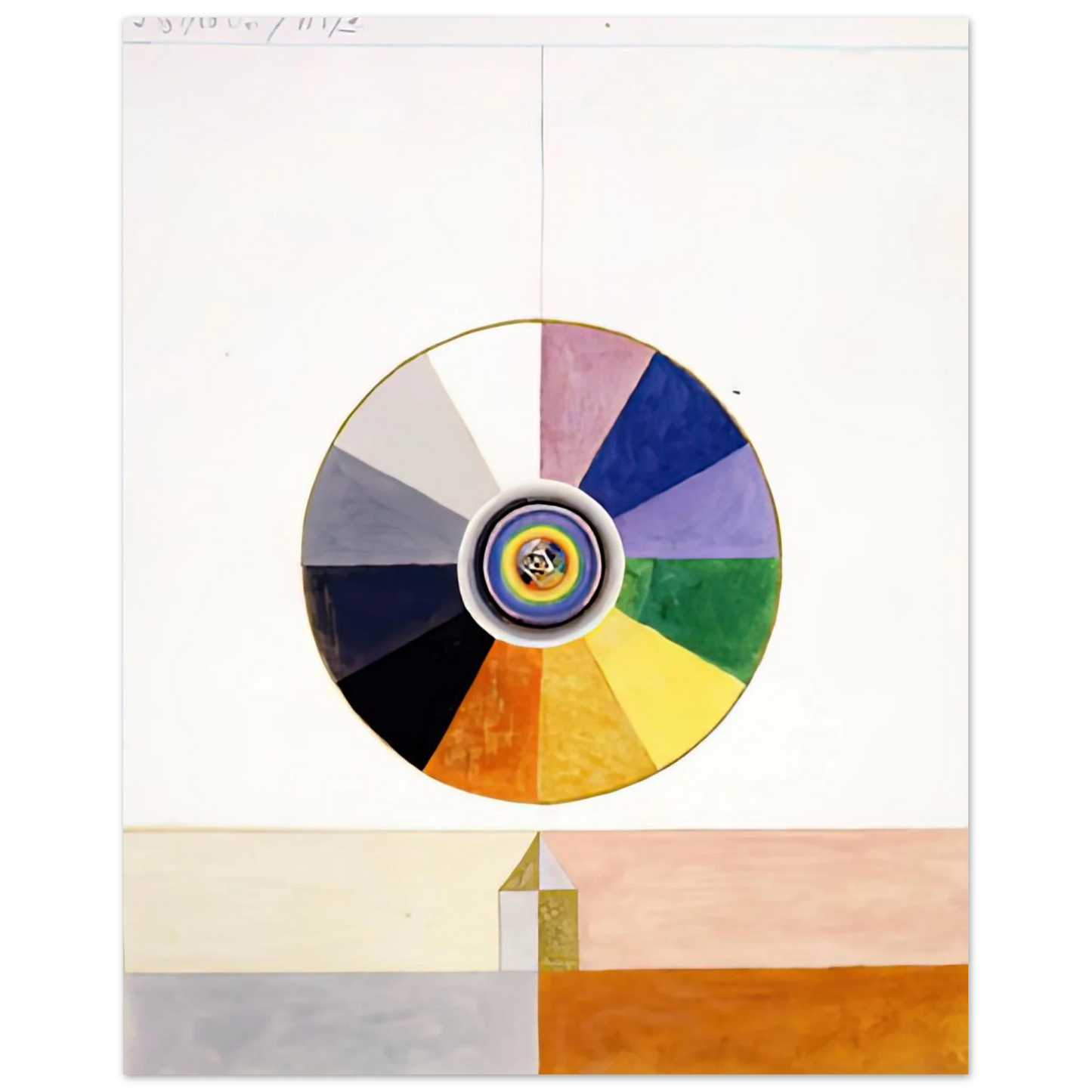 Hilma af Klint - SERIES VII NO 7D 1920 Wall art - 15x20 cm / 6x8 inches - Premium Wooden Framed Poster With Fine Art Paper-canvas - White frame