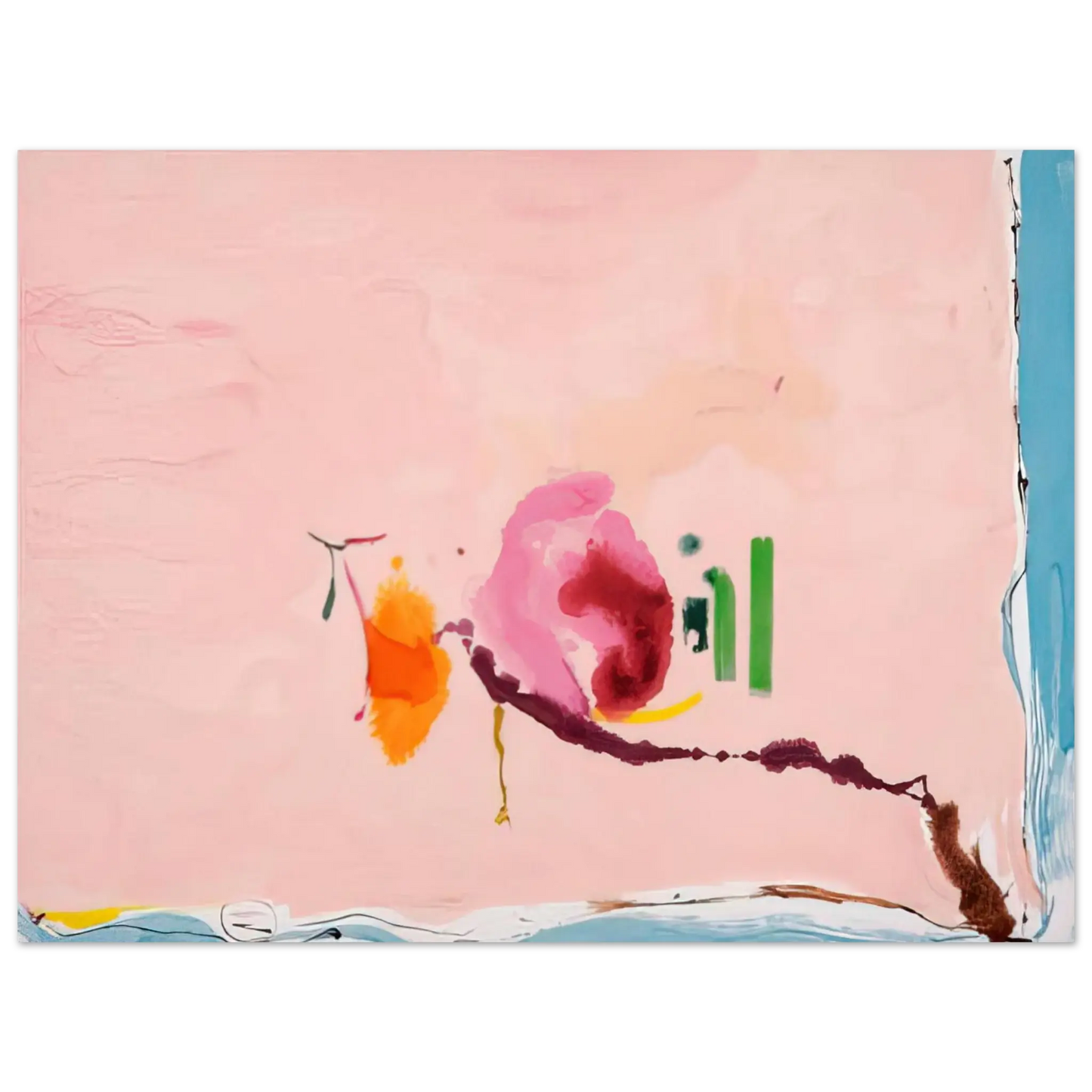 Helen Frankenthaler - Flirt - 1995 Wall art - 30x40 cm / 12x16 inches - Premium Wooden Framed Poster With Fine Art Paper - Wood frame