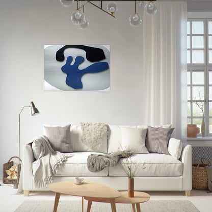 Overturned Blue Shoe With Two Heels Under a Black Vault - Jean Arp Brushed Aluminum Print - 70x100 cm / 28x40 inches | Jean Arp Aluminum Print | Jean Arp Prints