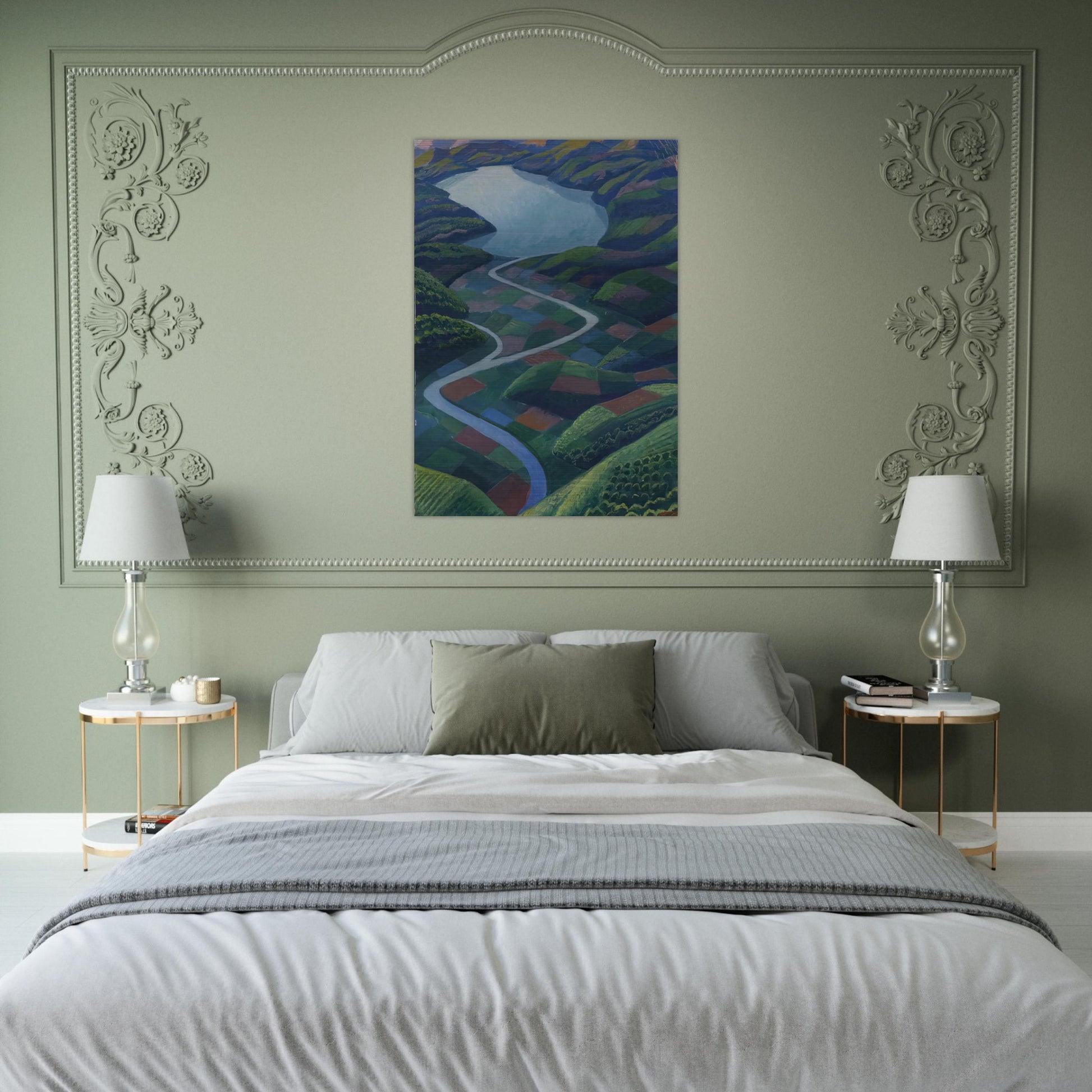 Paesaggio Aereo - 1936 - Gerardo Dottori Brushed Aluminum Print - 70x100 cm / 28x40 inches | Gerardo Dottori Aluminum Print | Gerardo Dottori Prints