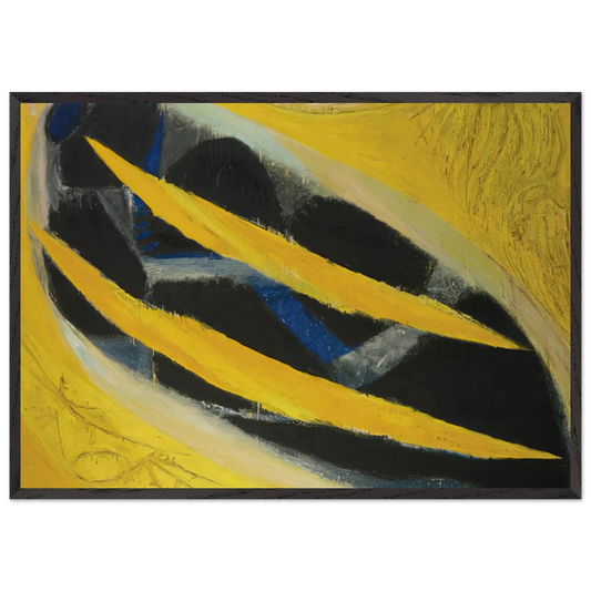 Dark Presence III Yellow - 1963 - Frank Lobdell 70x100 cm / 28x40 inches Framed Art Print – Black Wooden Frame