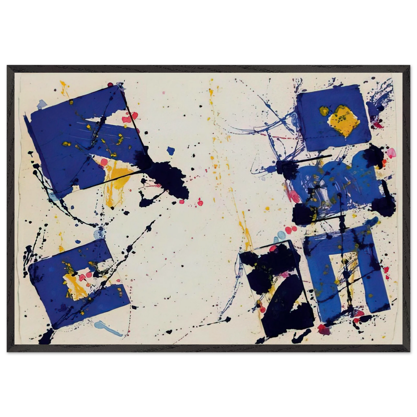 Untitled  EXP-SF-09-17-78  - Sam Francis 70x100 cm / 28x40 inches Framed Art Print – Black Wooden Frame