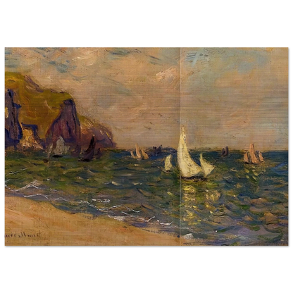 Sailboats at Sea, Pourville - claude monet Brushed Aluminum Print - 70x100 cm / 28x40 inches | claude monet Aluminum Print | claude monet Prints