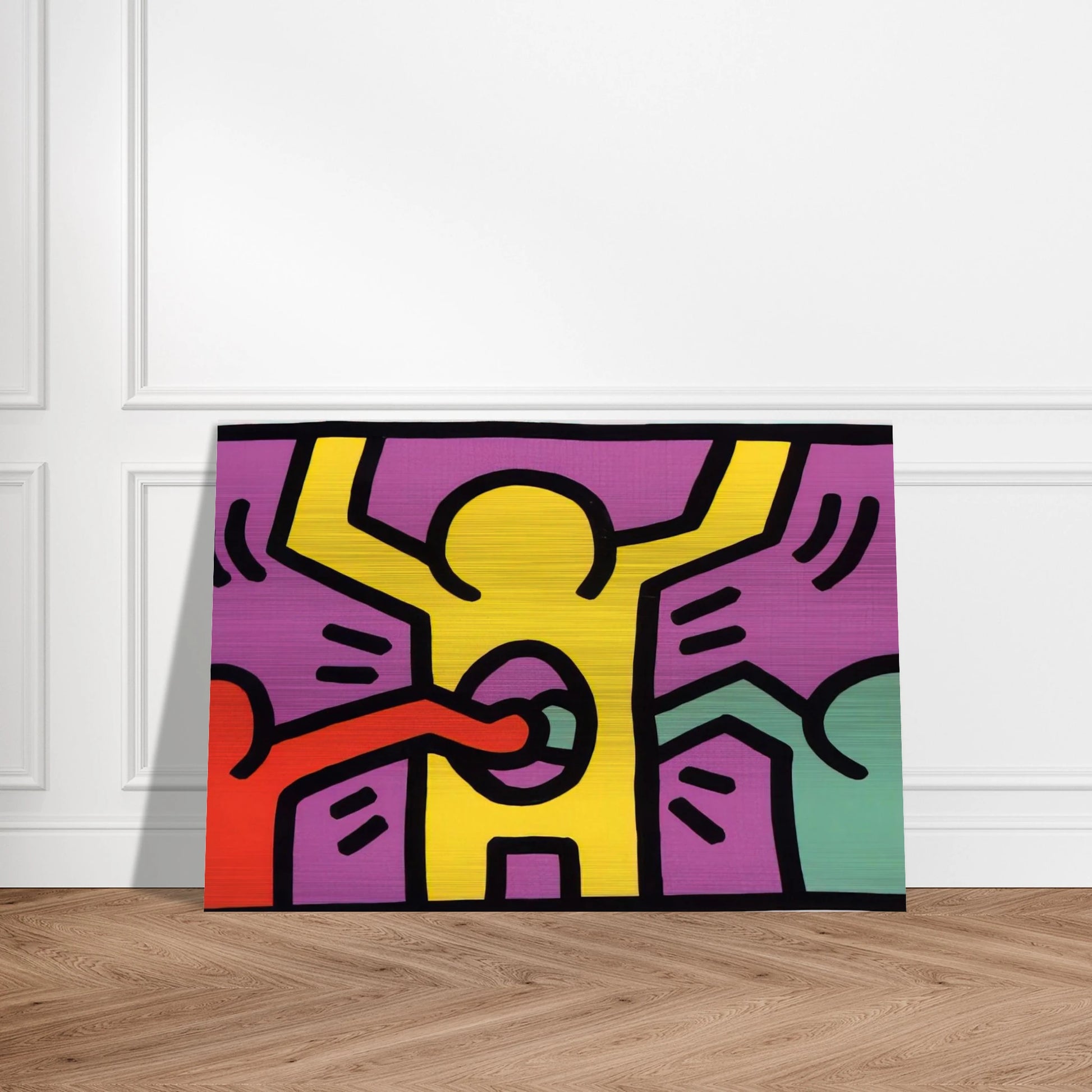 POP SHOP 1 1987 - Keith Haring Brushed Aluminum Print - 70x100 cm / 28x40 inches | Keith Haring Aluminum Print | Keith Haring Prints