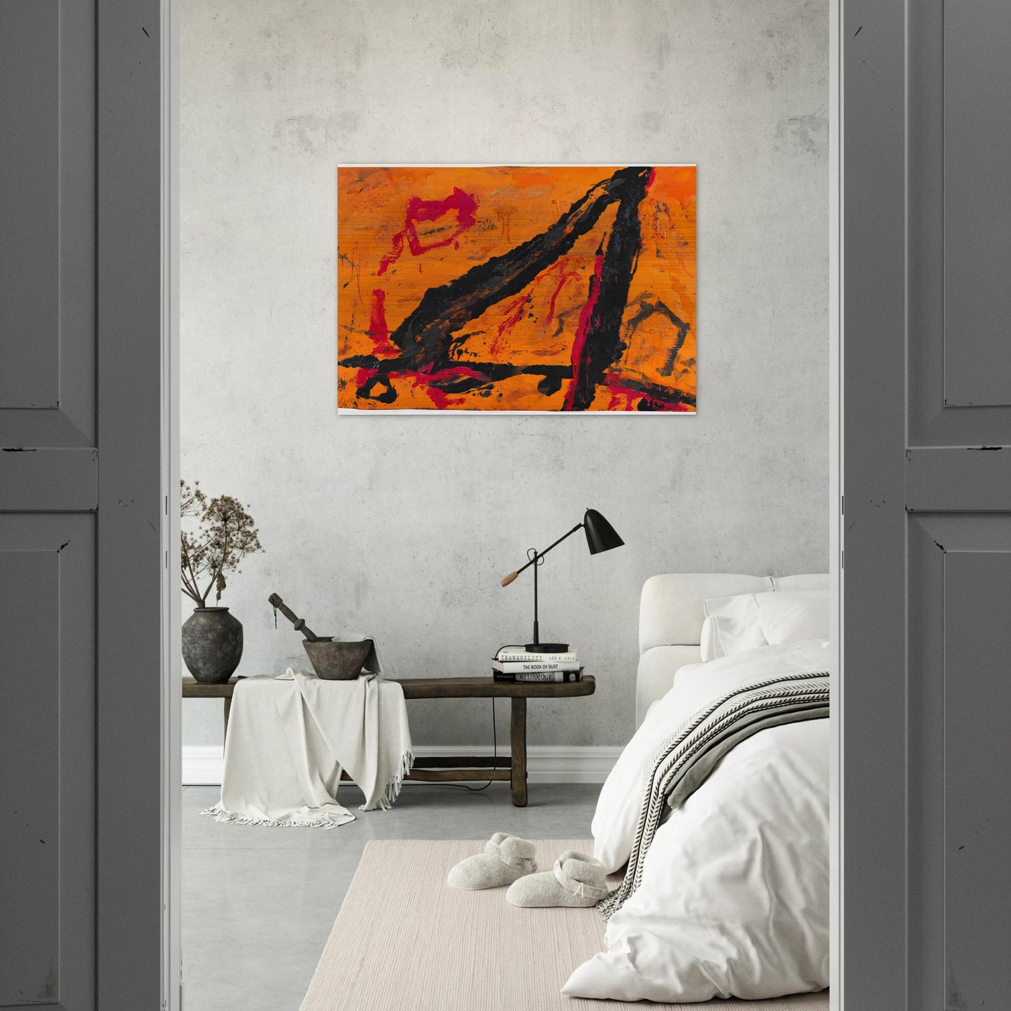Timra - 1989 - Emil Schumacher Brushed Aluminum Print - 70x100 cm / 28x40 inches | Emil Schumacher Aluminum Print | Emil Schumacher Prints