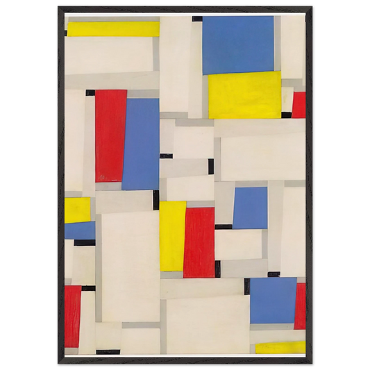 Relational Painting - 1951 - Fritz Glarner 70x100 cm / 28x40 inches Framed Art Print – Black Wooden Frame