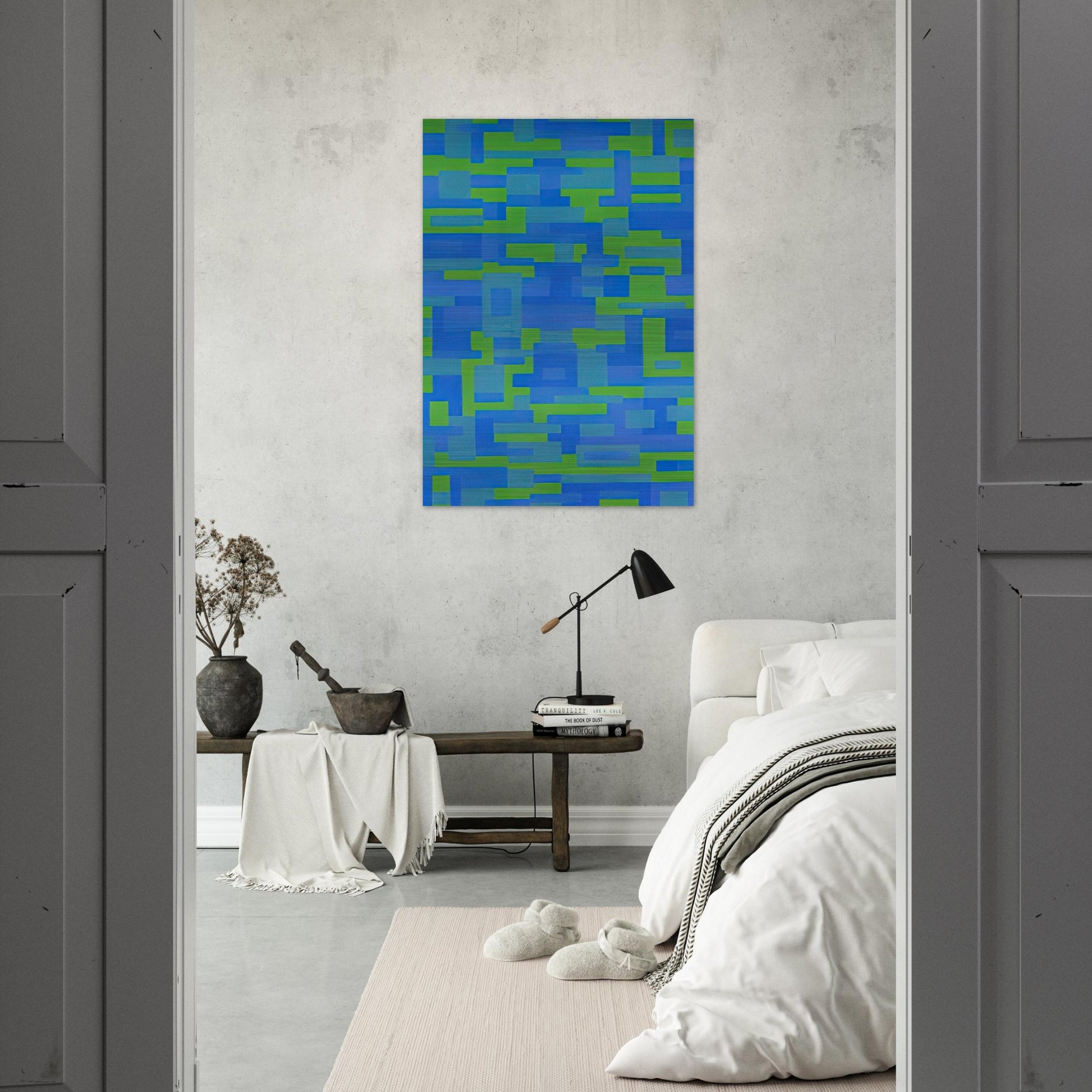 Blue-Green Painting - 1948 - Ad Reinhardt Brushed Aluminum Print - 70x100 cm / 28x40 inches | Ad Reinhardt Aluminum Print | Ad Reinhardt Prints