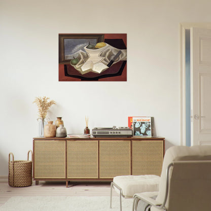 THE TABLE IN FRONT OF THE PICTURE 1926 - Juan Gris Brushed Aluminum Print - 70x100 cm / 28x40 inches | Juan Gris Aluminum Print | Juan Gris Prints