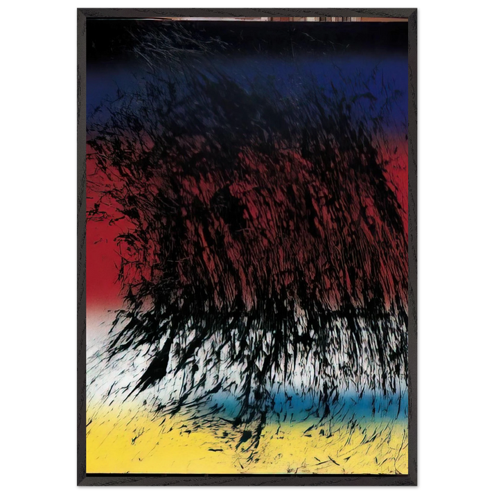 Untitled - 1982 N3 - Hans Hartung 70x100 cm / 28x40 inches Framed Art Print – Black Wooden Frame