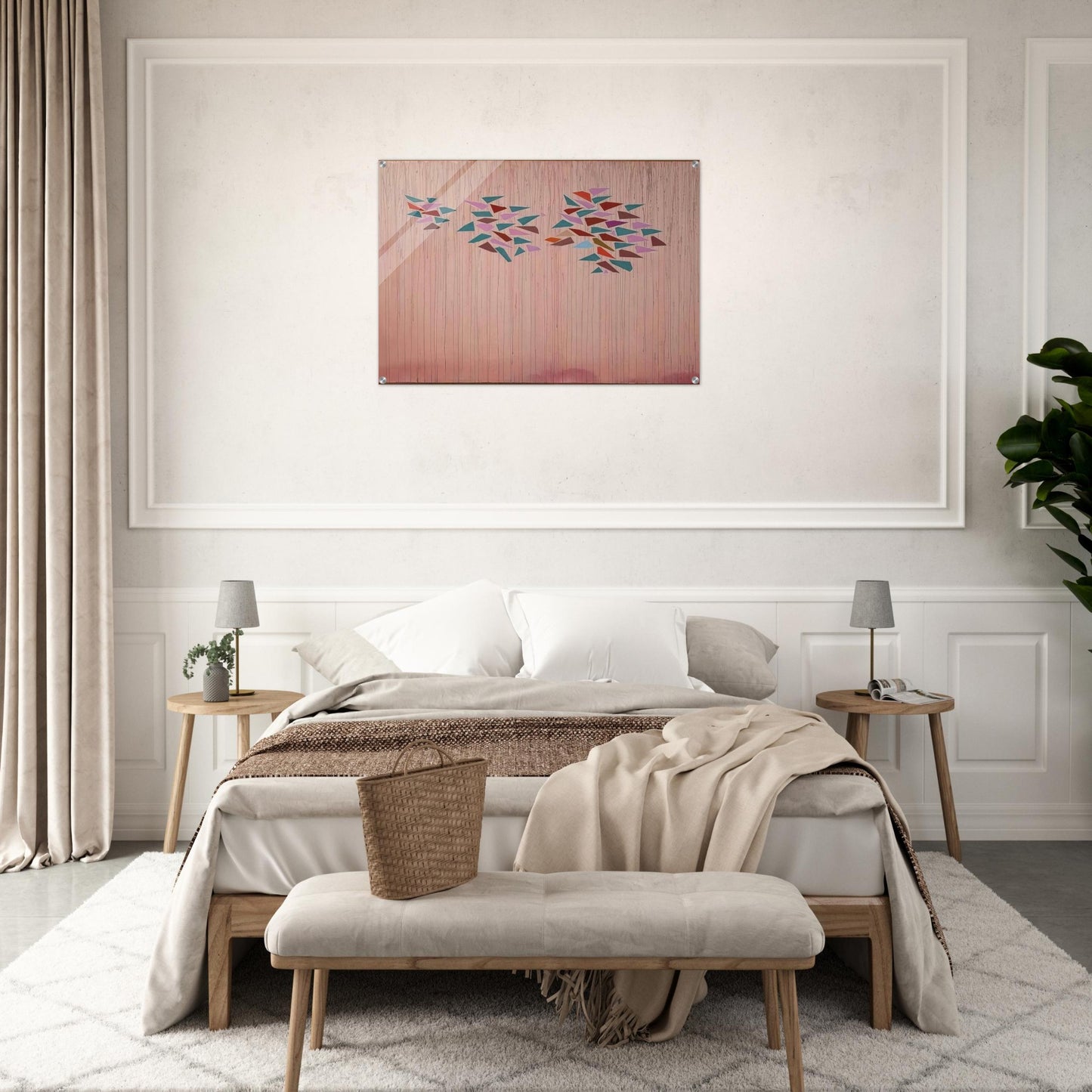 Colors on Gray Pink - 1976 - Robert Goodnough Acrylic Print - 70x100 cm / 28x40″ inches | Robert Goodnough Wall Art | Robert Goodnough Prints