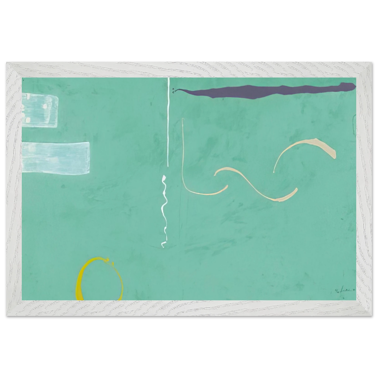 Helen Frankenthaler - Tahiti - 1989 Wall art - 70x100 cm / 28x40 inches - Premium Wooden Framed Poster With Fine Art Paper-canvas - White frame