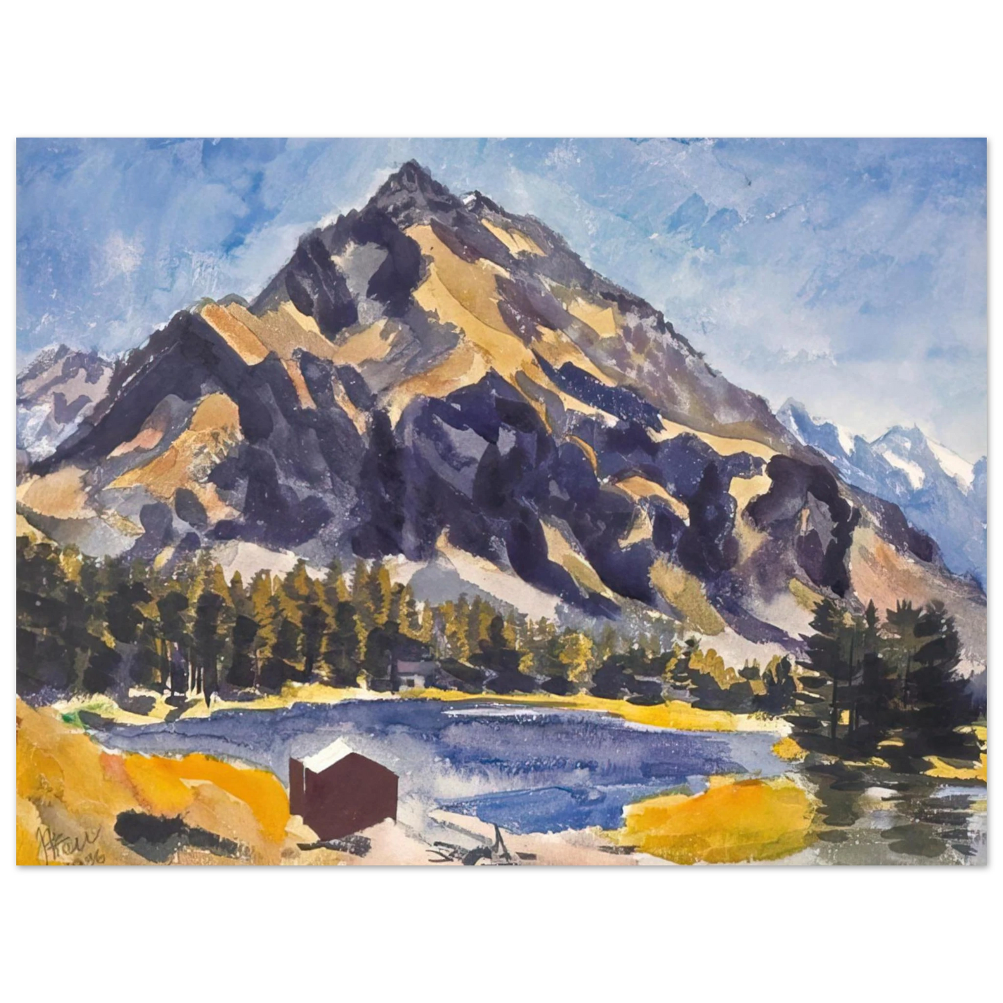 Johannes Itten - Bergsee A Mountain Lake - 1936  75x100 cm / 30x40inches Fine Art Poster