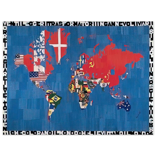 Alighiero Boetti - VORREI ELOGIARE IL VENTO E I VENTI CHE COLORANO  75x100 cm / 30x40inches Fine Art Poster
