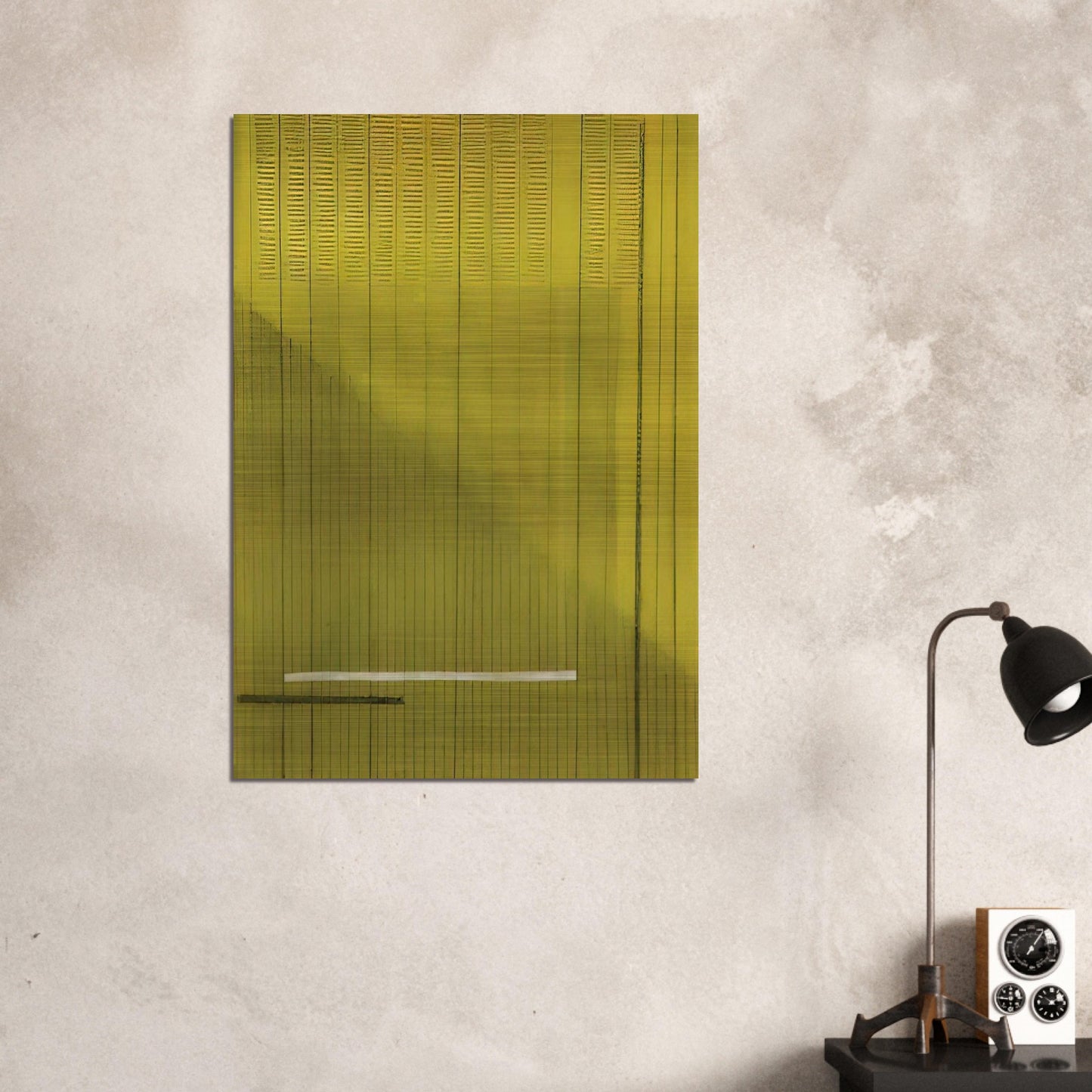 Grigio  Giallo Gray and Yellow - 1966 - Bice Lazzari Brushed Aluminum Print - 70x100 cm / 28x40 inches | Bice Lazzari Aluminum Print | Bice Lazzari Prints