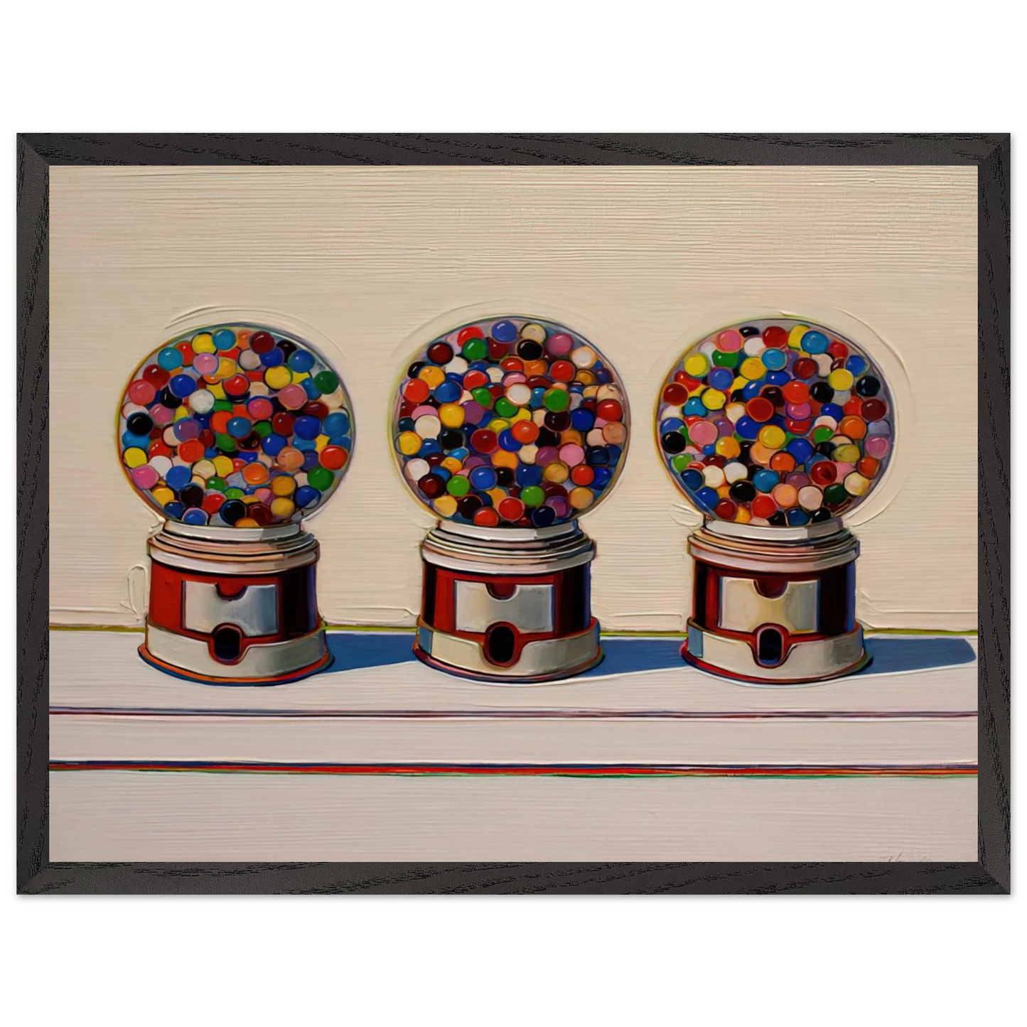 Wayne Thiebaud - Three Machines - 1963 Wall Art - 60x80 cm / 24x32 inches - Premium Wooden Framed Poster With Fine Art Paper - Black frame