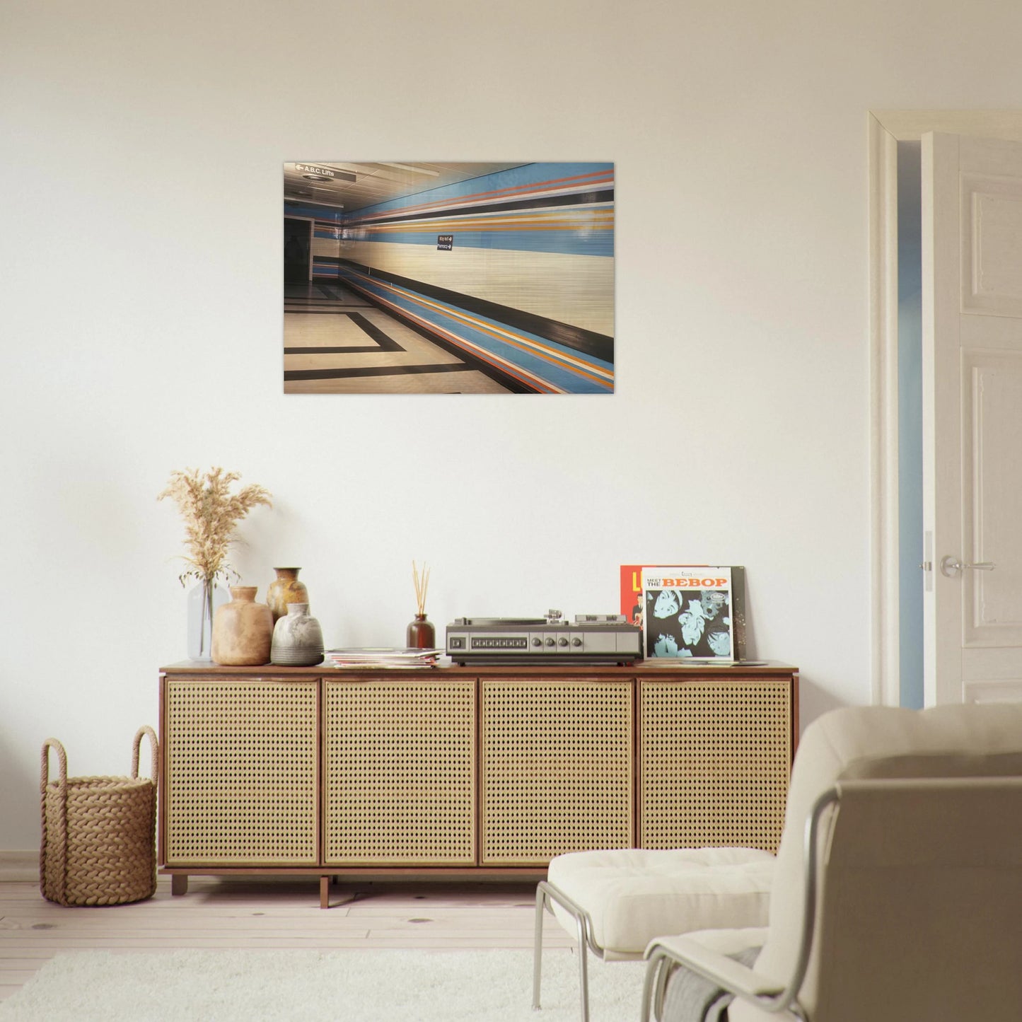 ROYAL LIVERPOOL HOSPITAL INSTALLATION 1983 - Bridget Riley Brushed Aluminum Print - 70x100 cm / 28x40 inches | Bridget Riley Aluminum Print | Bridget Riley Prints