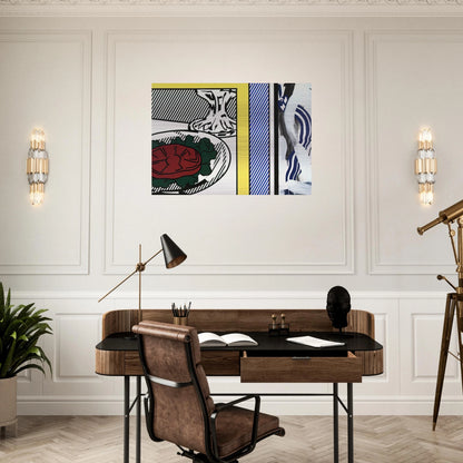 TOMATO AND ABSTRACTION 1982 - Roy Lichtenstein Brushed Aluminum Print - 70x100 cm / 28x40 inches | Roy Lichtenstein Aluminum Print | Roy Lichtenstein Prints