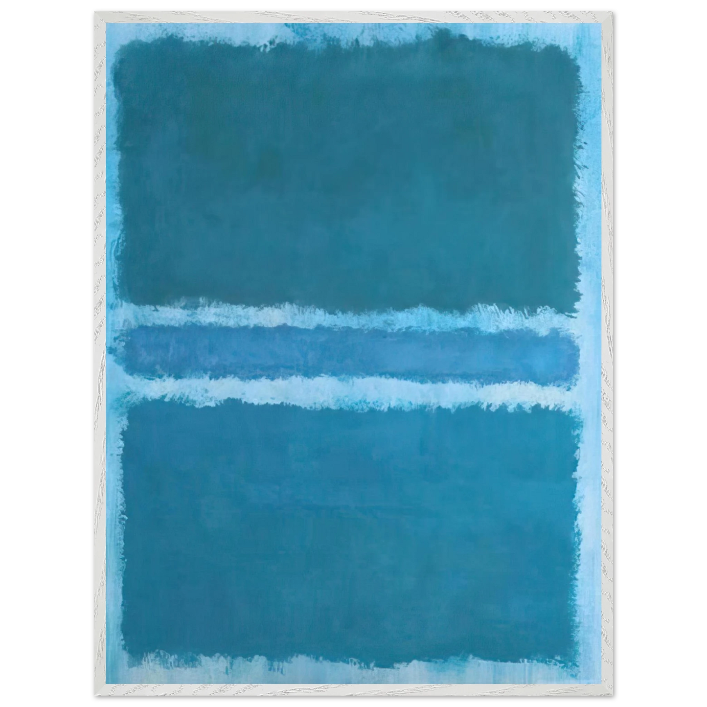 Mark Rothko - Untitled Blue Divided by Blue - 1966 Wall Art - 30x40 cm / 12x16 inches - Premium Wooden Framed Poster With Fine Art Paper - Black frame