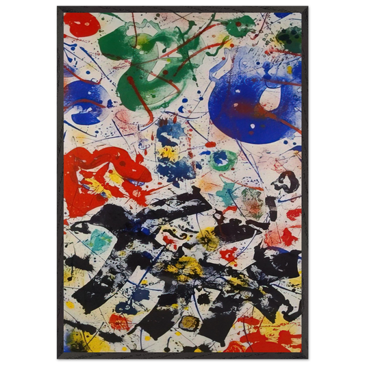 Untitled  SF 357  - Sam Francis 70x100 cm / 28x40 inches Framed Art Print – Black Wooden Frame