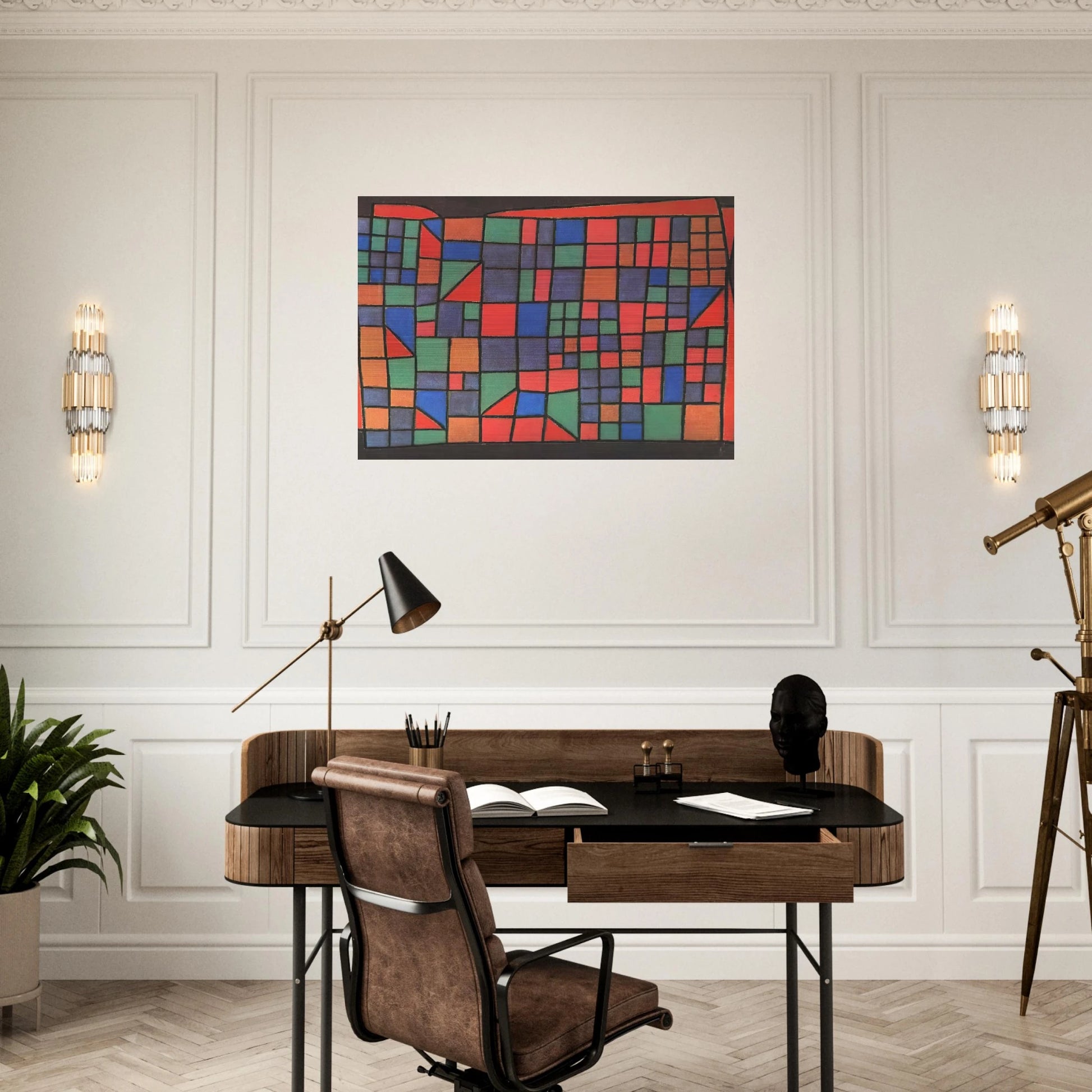 GLASS FACADE 1940 - Paul Klee Brushed Aluminum Print - 70x100 cm / 28x40 inches | Paul Klee Aluminum Print | Paul Klee Prints