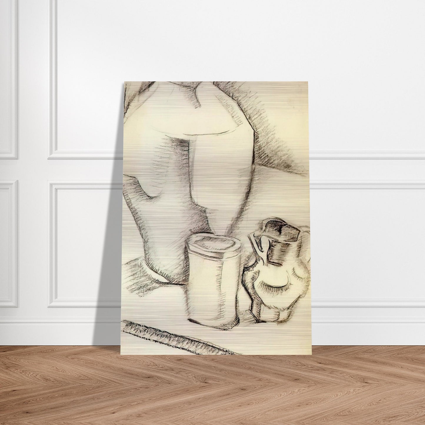 STILL LIFE WITH GOBLET - Juan Gris Brushed Aluminum Print - 70x100 cm / 28x40 inches | Juan Gris Aluminum Print | Juan Gris Prints