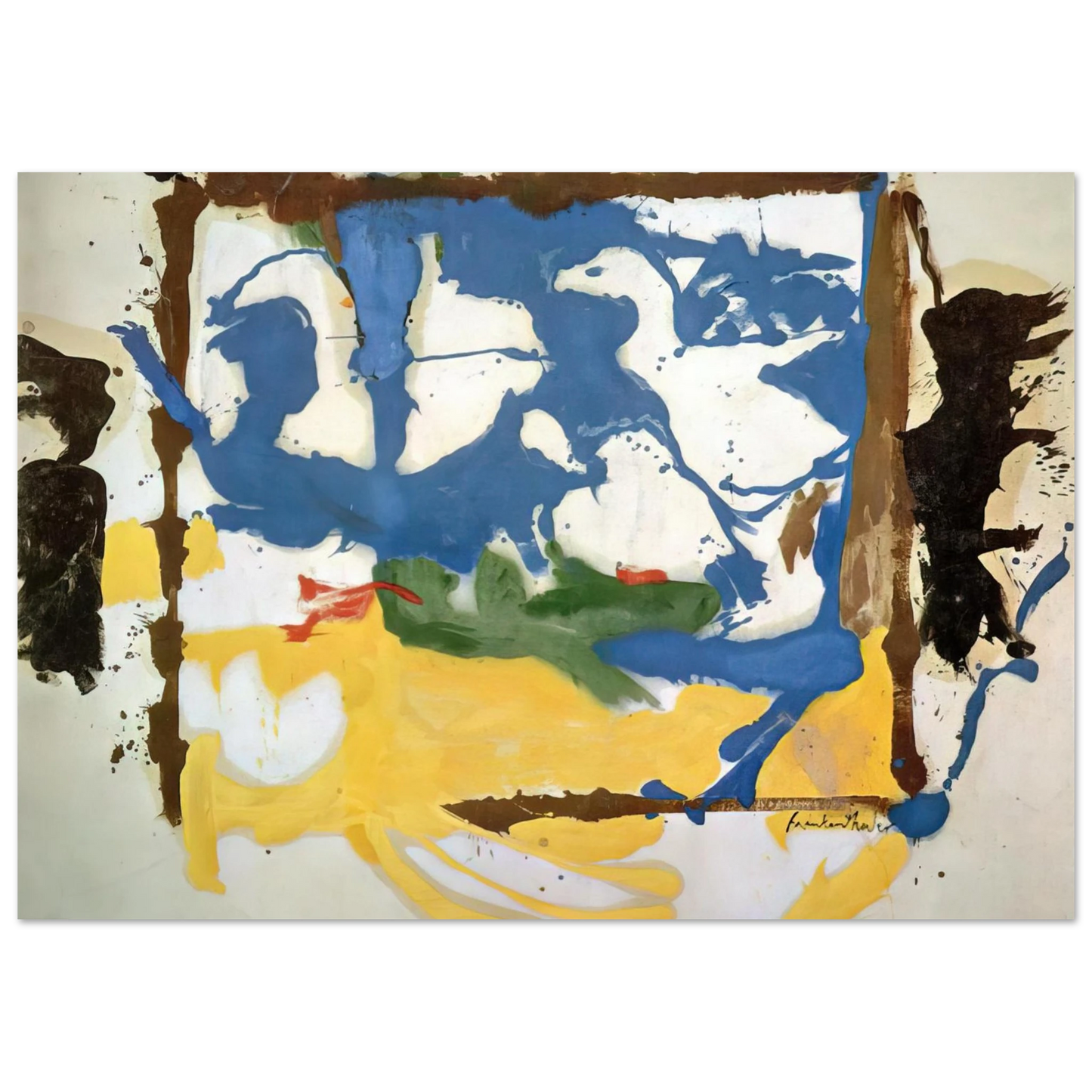 Helen Frankenthaler - Swan Lake #2 - 1961 Wall art - 21x29.7 cm / 8x12" - Fine Art Poster-canvas - -
