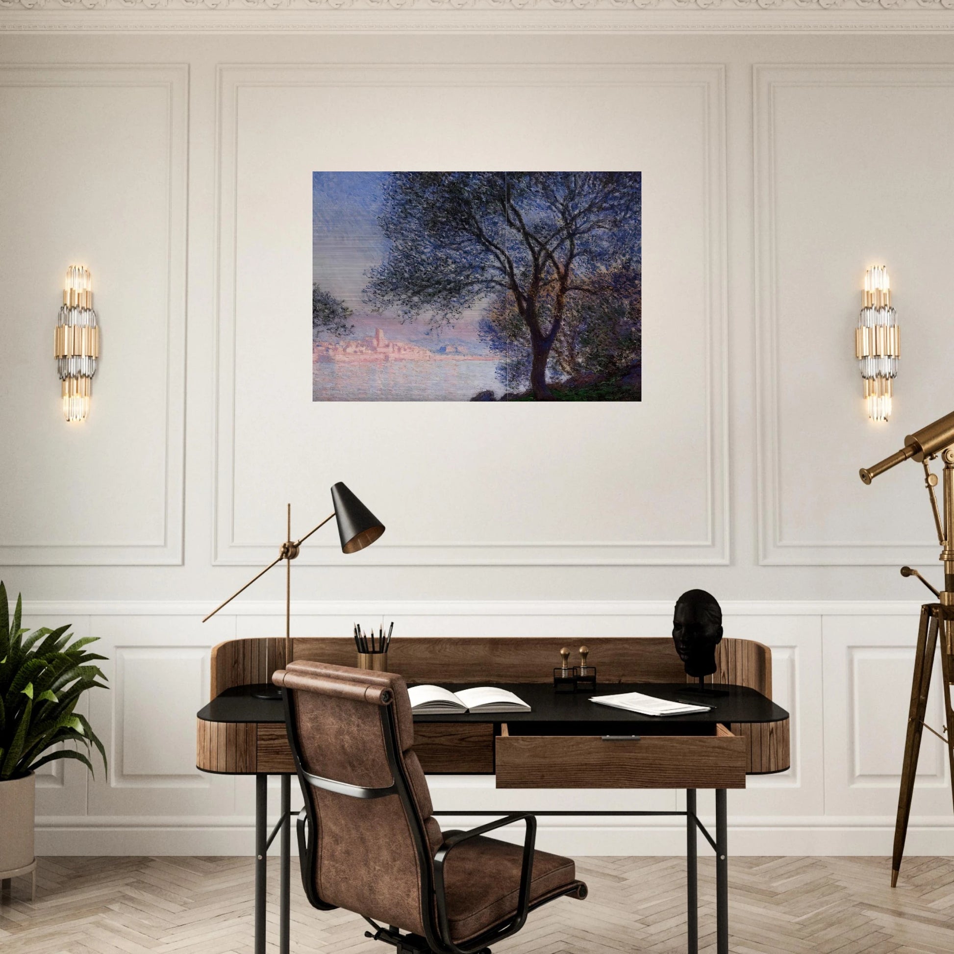 Antibes Seen from the Salis Gardens 02 - claude monet Brushed Aluminum Print - 70x100 cm / 28x40 inches | claude monet Aluminum Print | claude monet Prints