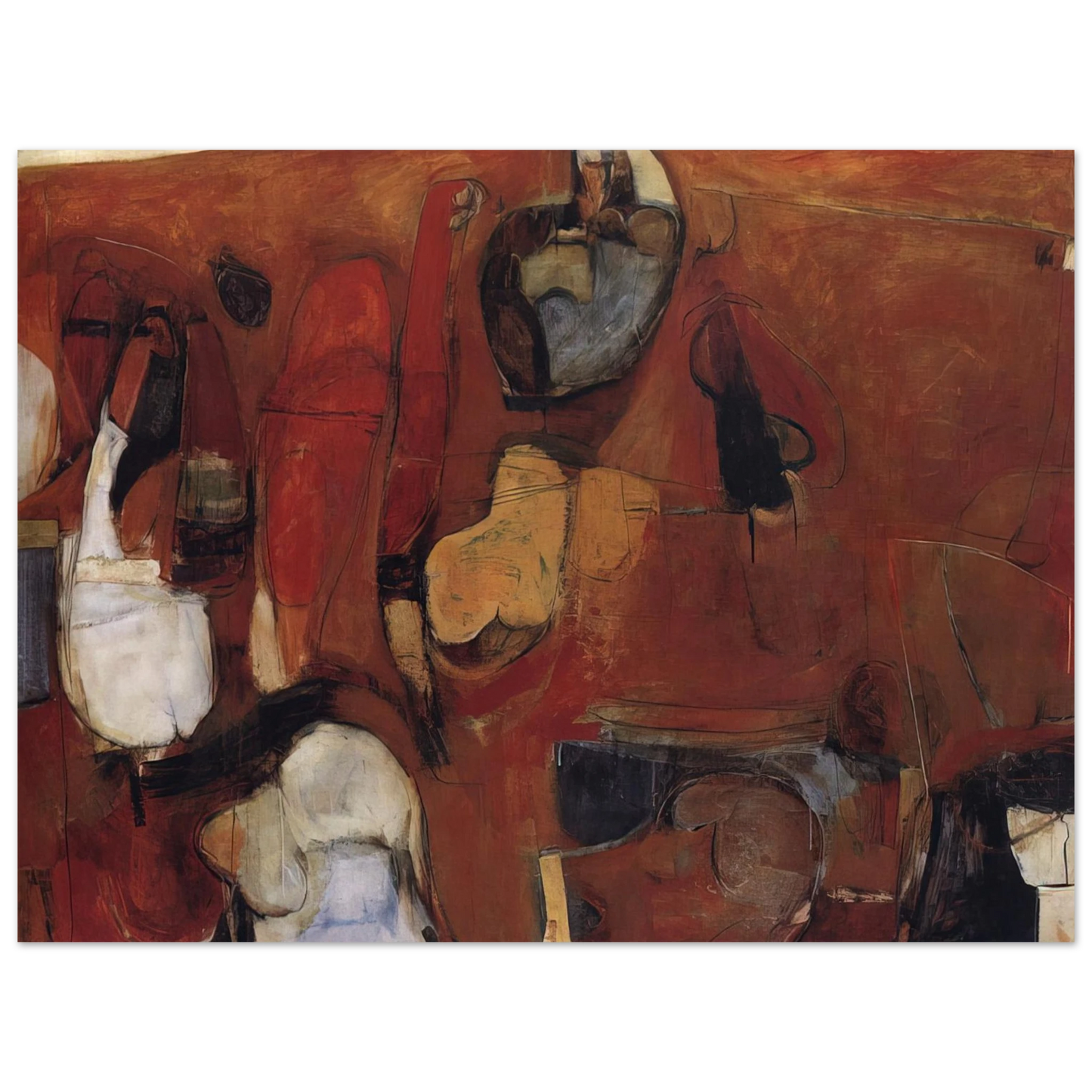 Brett Whiteley - Untitled Red Painting - 1960  75x100 cm / 30x40inches Fine Art Poster