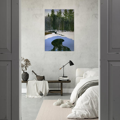 Pond Pass - Contemporary Realism - Neil Welliver Brushed Aluminum Print - 70x100 cm / 28x40 inches | Neil Welliver Aluminum Print | Neil Welliver Prints