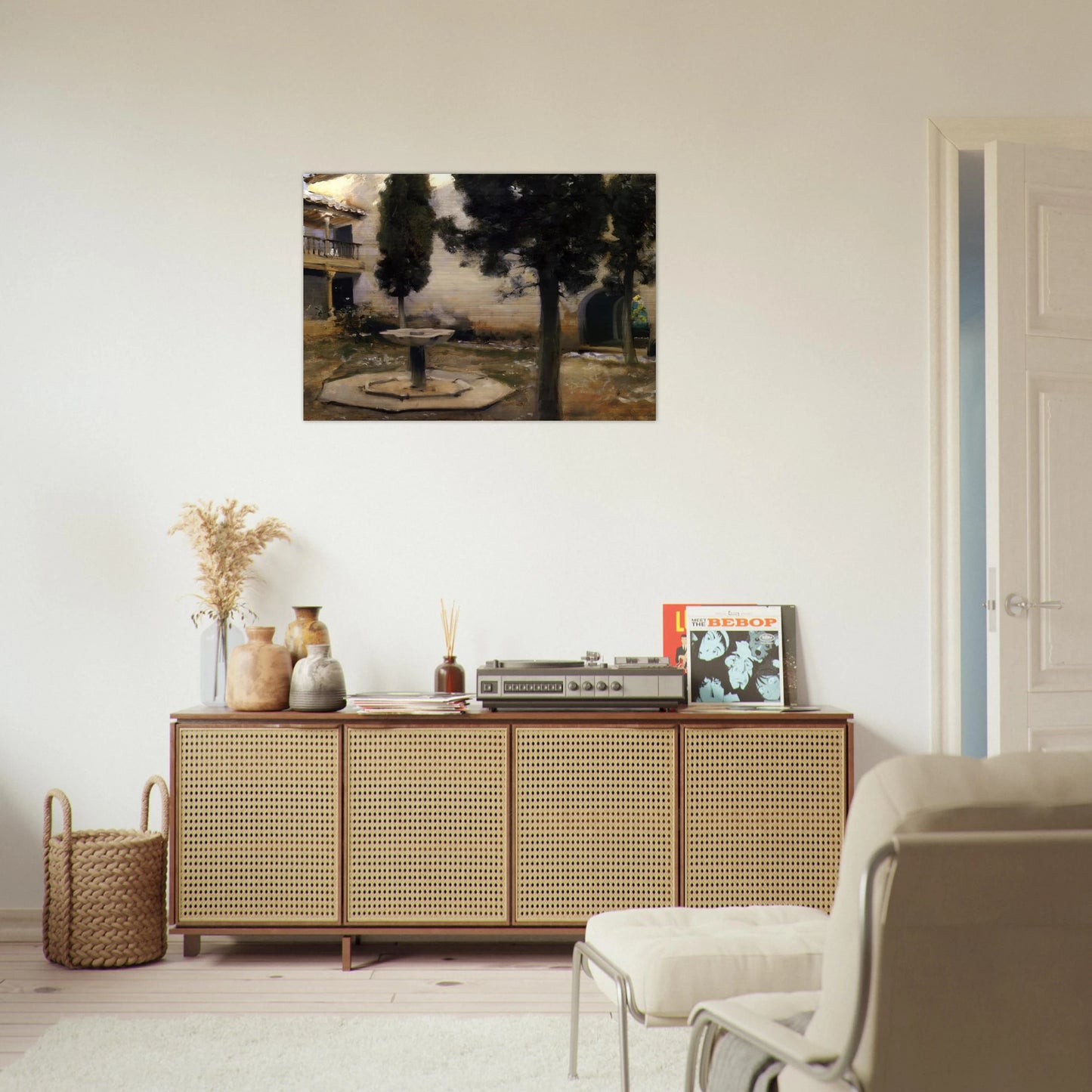 Alhambra, Patio de la Reja - John Singer Sargent Brushed Aluminum Print - 70x100 cm / 28x40 inches | John Singer Sargent Aluminum Print | John Singer Sargent Prints