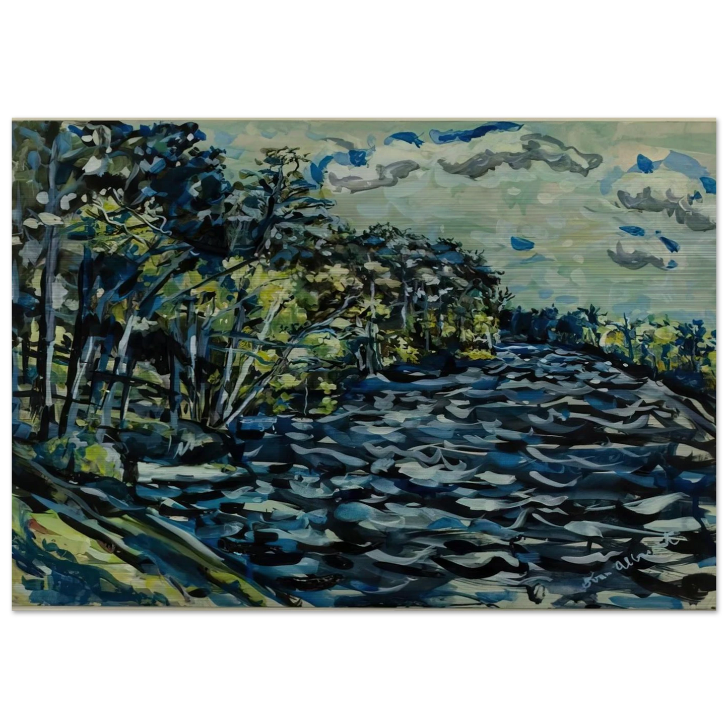 ST MARY S BLACK RIVER IS BLUE GEORGIA 1964 - Ivan Albright Brushed Aluminum Print - 70x100 cm / 28x40 inches | Ivan Albright Aluminum Print | Ivan Albright Prints