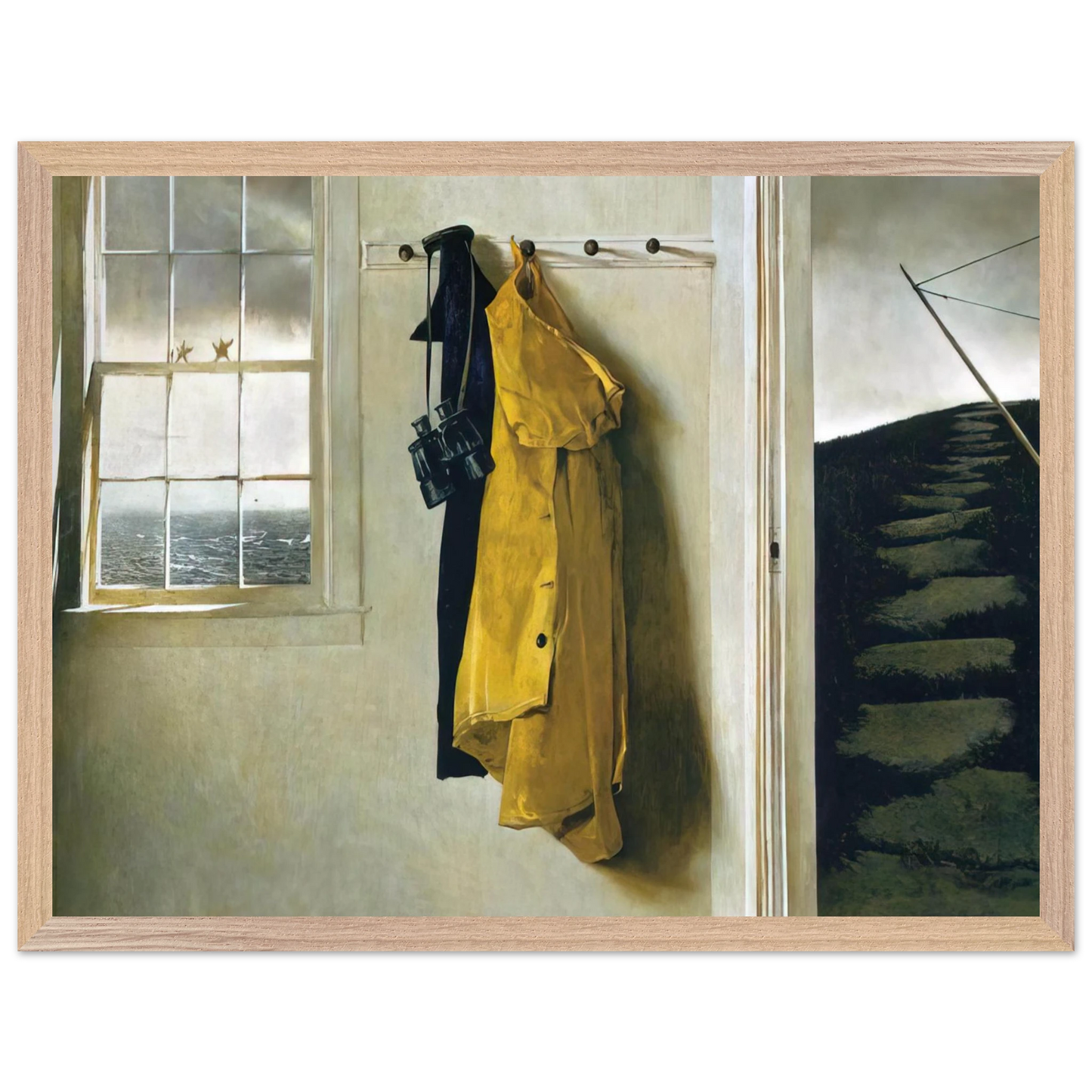 Andrew Wyeth - SQUALL Wall Art - 21x29.7 cm / 8x12" - Premium Wooden Framed Poster With Fine Art Paper-canvas - Black frame