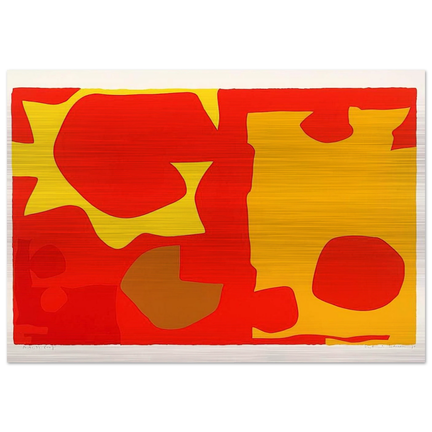 Six in Light Orange with Red in Yellow - 1970 - Patrick Heron Brushed Aluminum Print - 70x100 cm / 28x40 inches | Patrick Heron Aluminum Print | Patrick Heron Prints