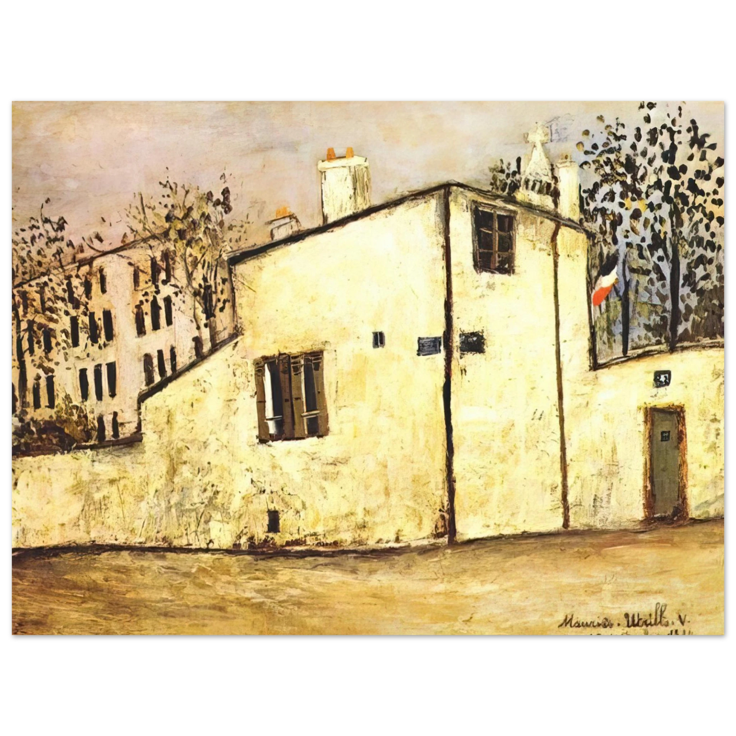 Maurice Utrillo - HECTOR BERLIOZ S HOUSE  75x100 cm / 30x40inches Fine Art Poster