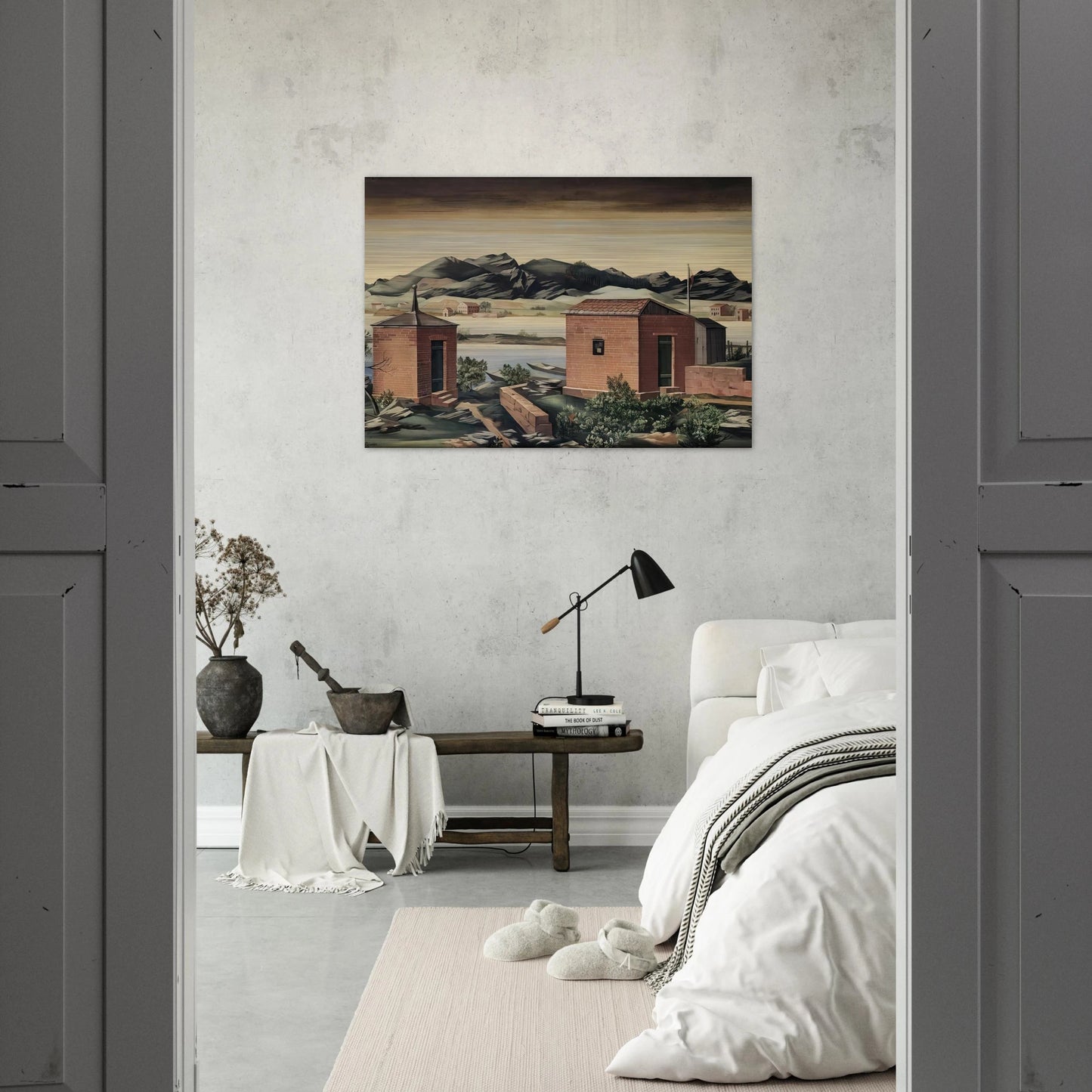 Imbarcadero a Zurigo - 1927 - Julius Bissier Brushed Aluminum Print - 70x100 cm / 28x40 inches | Julius Bissier Aluminum Print | Julius Bissier Prints