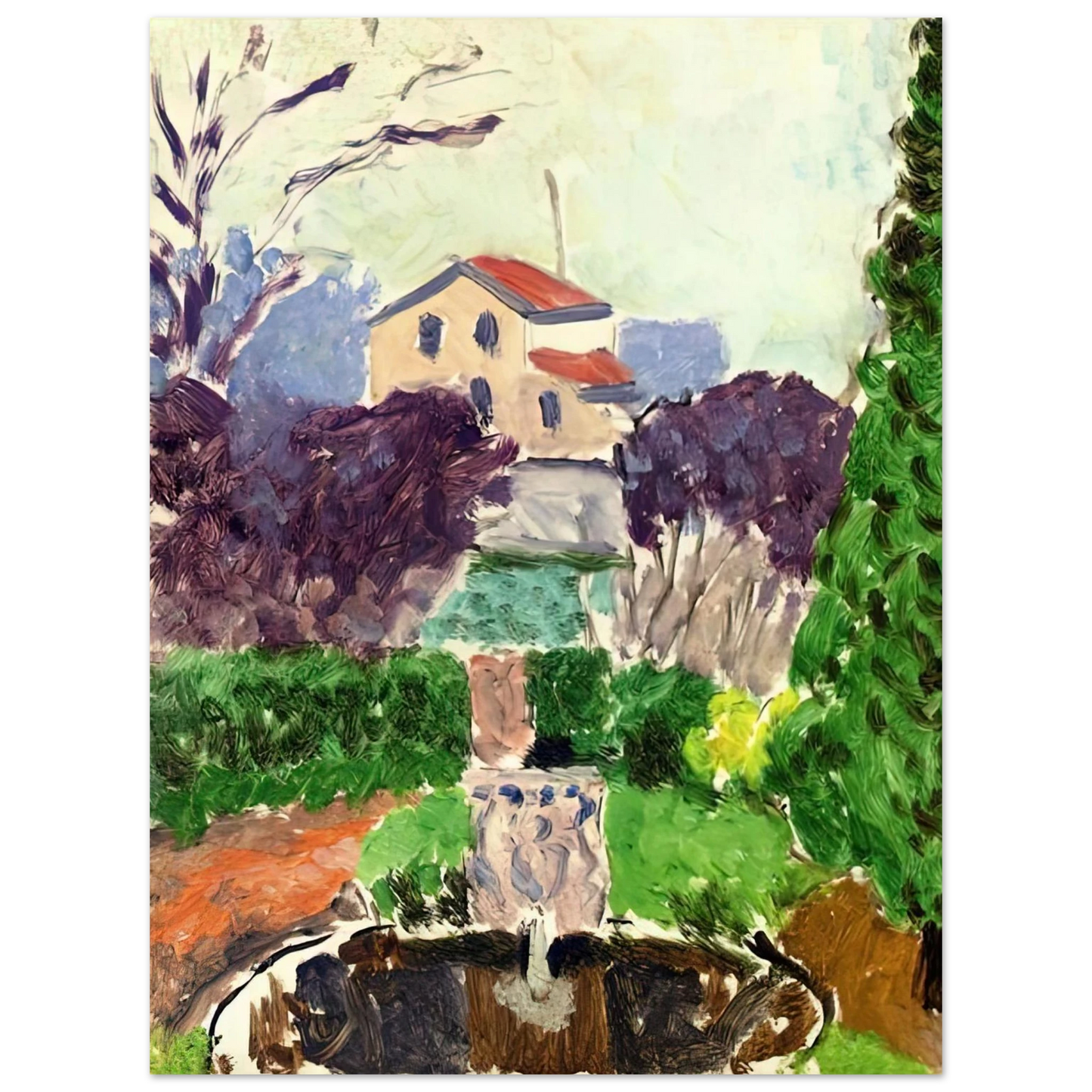 Henri Matisse - THE ARTIST S GARDEN AT ISSY LES MOULINEAUX 1918  75x100 cm / 30x40inches Fine Art Poster