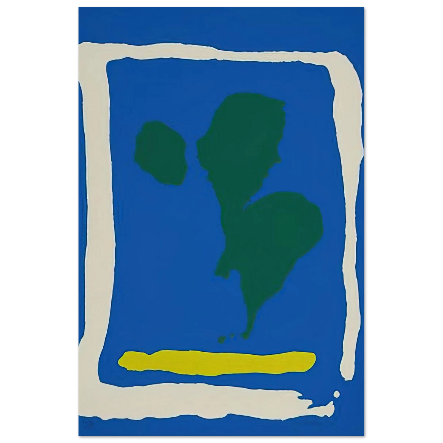 Helen Frankenthaler - Air Frame - 1965 Wall art - 30x30 cm / 12x12 inches - Premium Wooden Framed Poster With Fine Art Paper-canvas - White frame