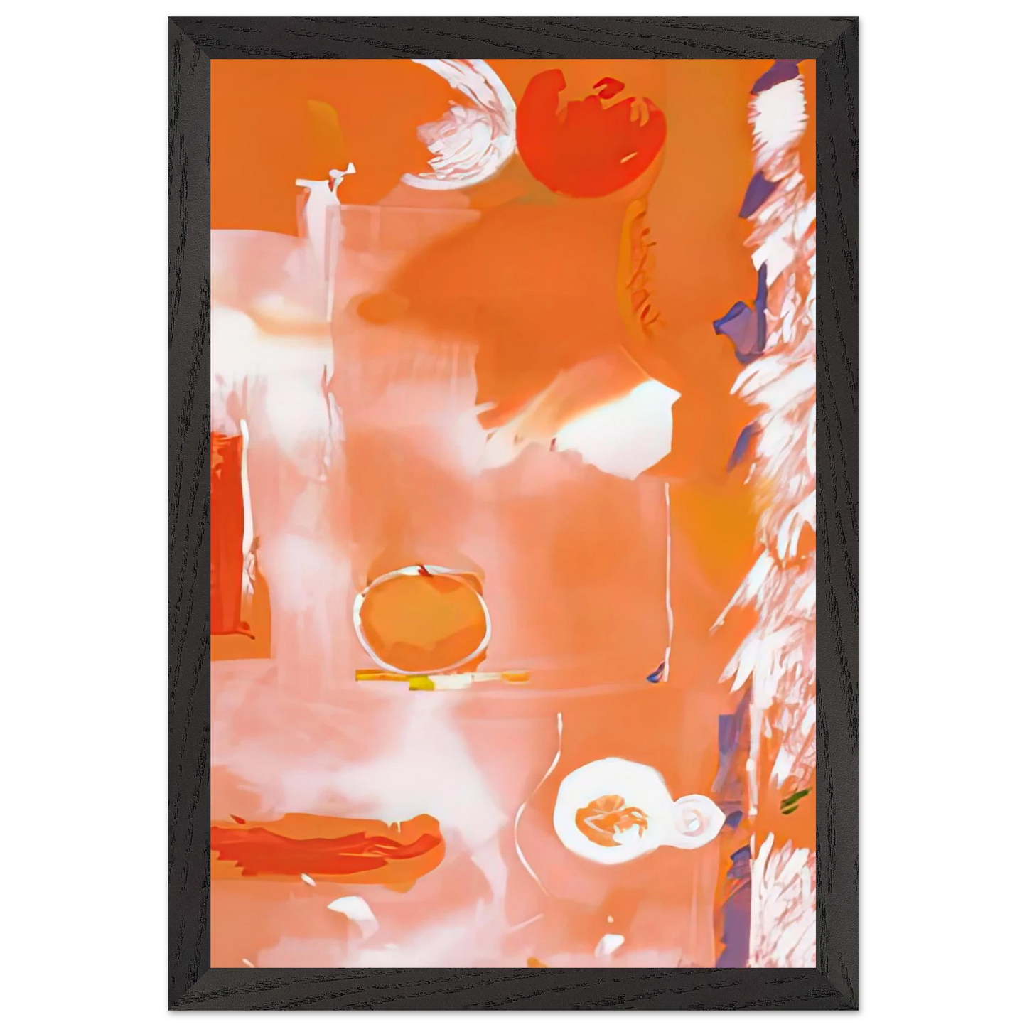 Helen Frankenthaler - Seeing the Moon on a Hot Summer Day, 1987- Wall Art - 30x40 cm / 12x16 inches - Premium Wooden Framed Poster With Fine Art Paper-canvas - Wood frame