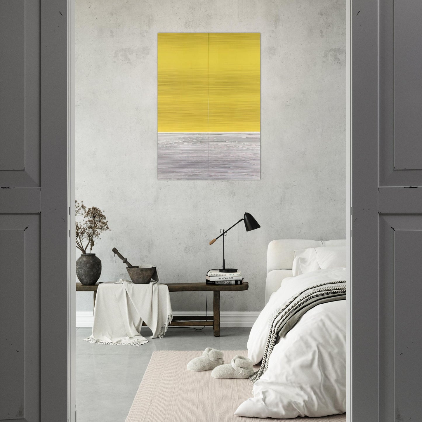 LE GRAN JAUNE - Jesus Rafael Soto Brushed Aluminum Print - 70x100 cm / 28x40 inches | Jesus Rafael Soto Aluminum Print | Jesus Rafael Soto Prints