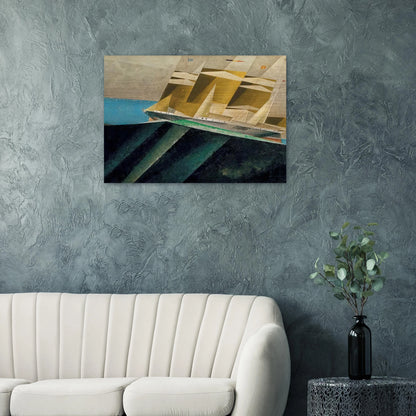 MID OCEAN 1937 - Lyonel Feininger Brushed Aluminum Print - 70x100 cm / 28x40 inches | Lyonel Feininger Aluminum Print | Lyonel Feininger Prints
