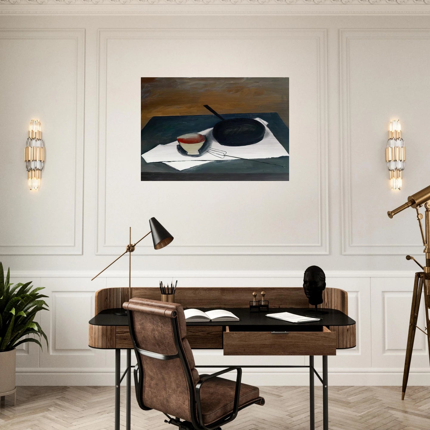 The Frying Pan - 1946 - William Scott Brushed Aluminum Print - 70x100 cm / 28x40 inches | William Scott Aluminum Print | William Scott Prints