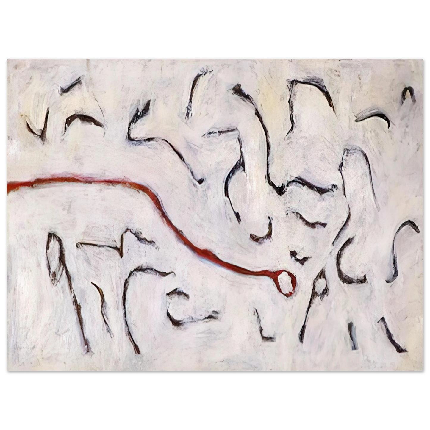 Gene Davis - Red Line - 1952  75x100 cm / 30x40inches Fine Art Poster