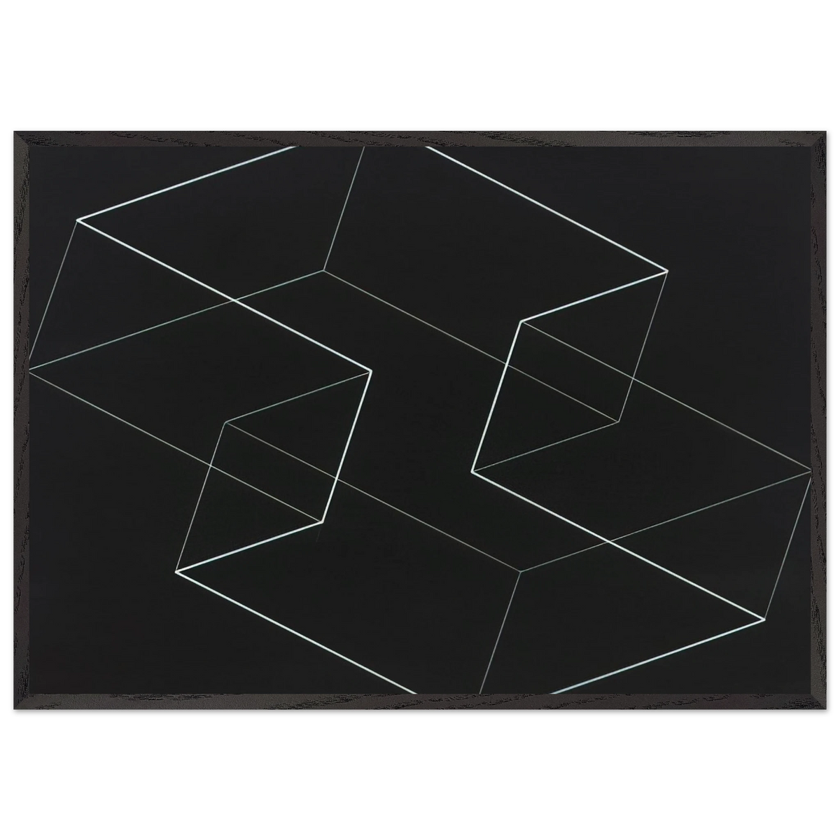 M 5 1954 - Josef Albers 70x100 cm / 28x40 inches Framed Art Print – Black Wooden Frame