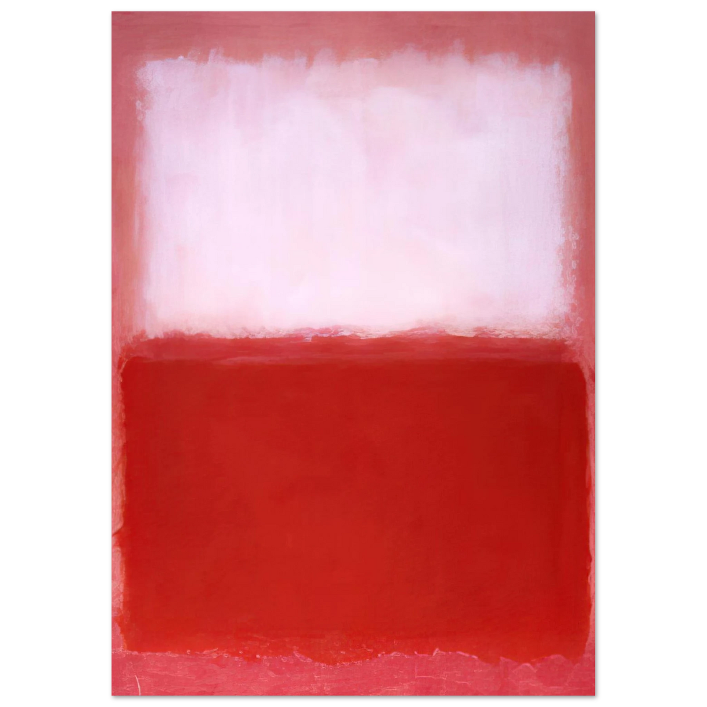 Mark Rothko - White Over Red - 1957 Wall Art - 30x40 cm / 12x16 inches - Premium Wooden Framed Poster With Fine Art Paper-canvas - Black frame