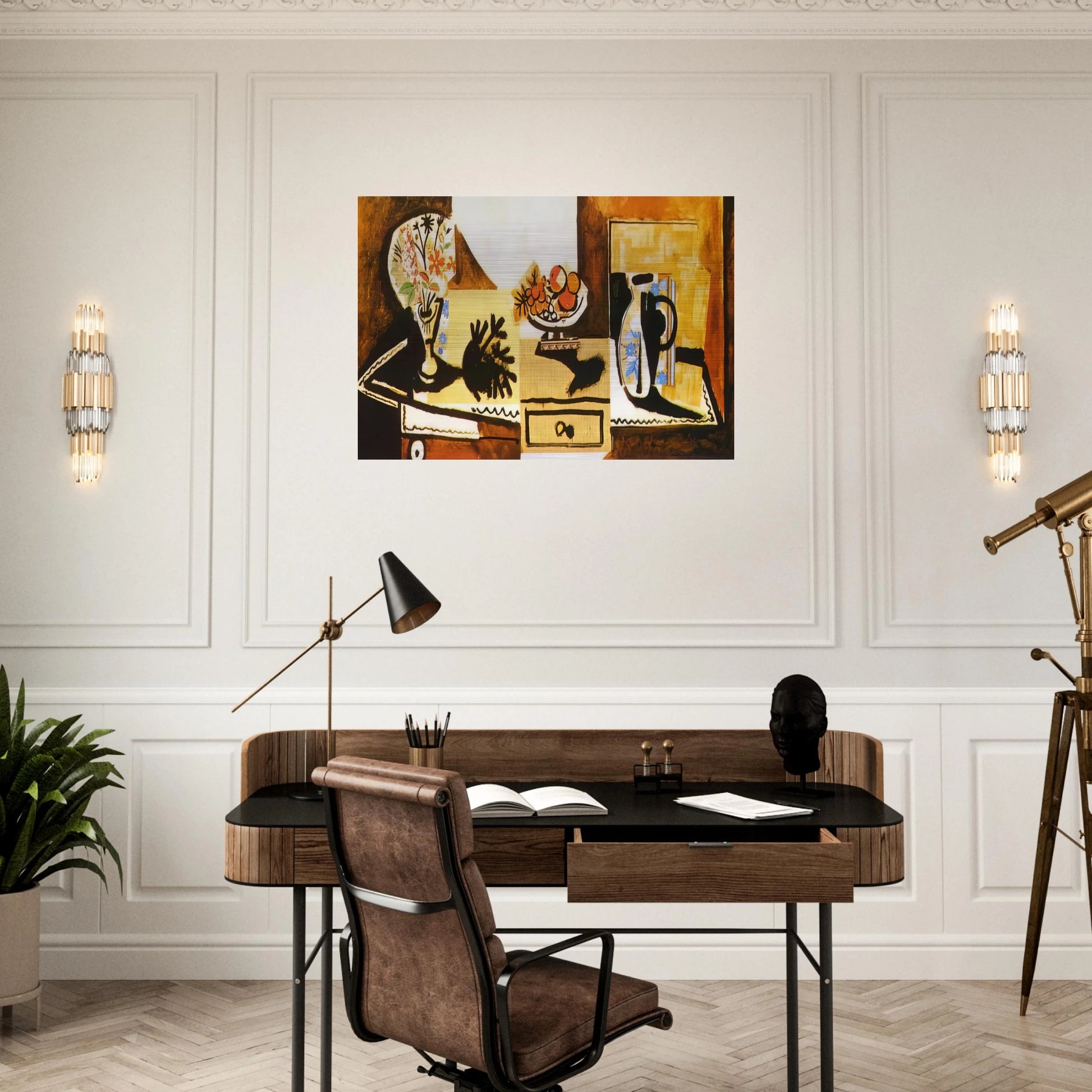 Still life on the dresser - Pablo Picasso Brushed Aluminum Print - 70x100 cm / 28x40 inches | Pablo Picasso Aluminum Print | Pablo Picasso Prints